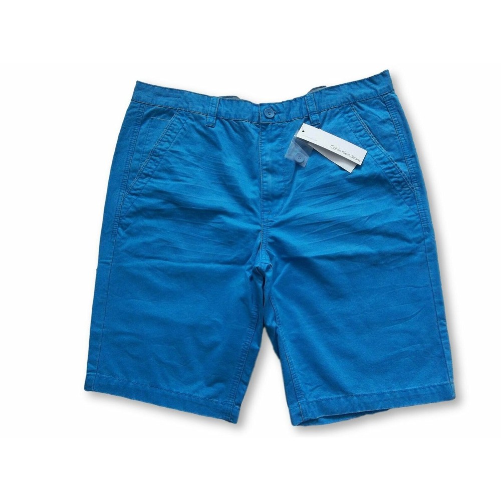 CALVIN KLEIN JEANS CHINOS SHORTS MENS SIZE 38 BLUE COLOR ZIP FLY NEW WITH TAGS